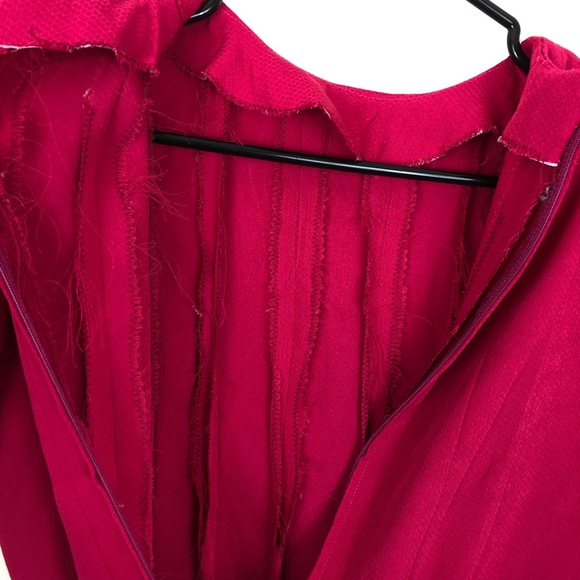 Vintage Hot Pink Pleated Dress Sz M - Picture 12 of 13